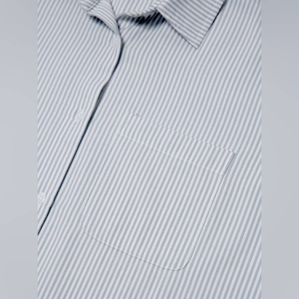 Able Blue Striped Button Down Shirt - image 2